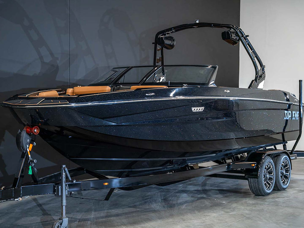 2024 Supreme S240 - Onyx Black / Black Flake - BoardCo Boats