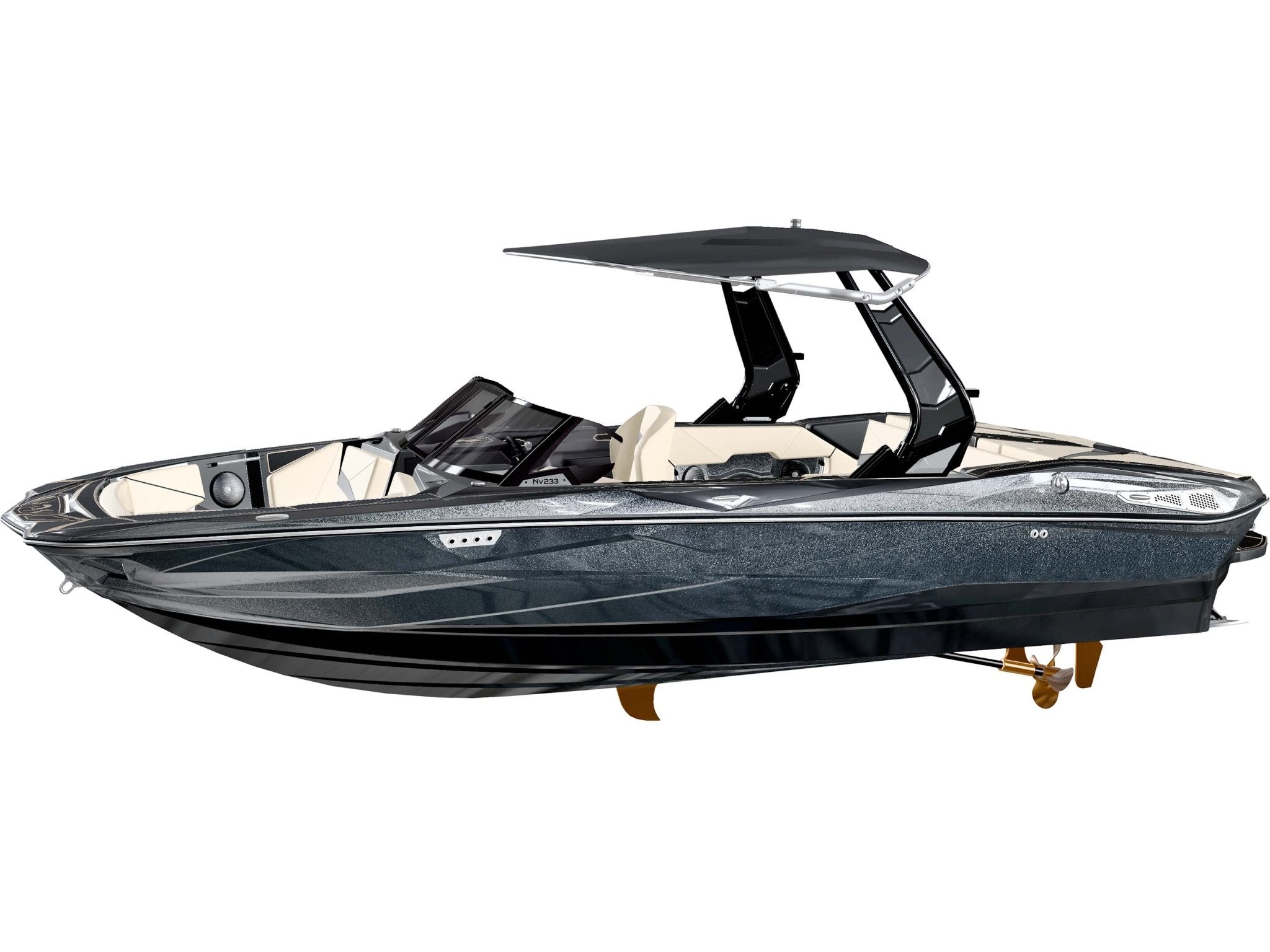 2025 Centurion Nv233 - Gunmetal Flake / Onyx Black - BoardCo Boats