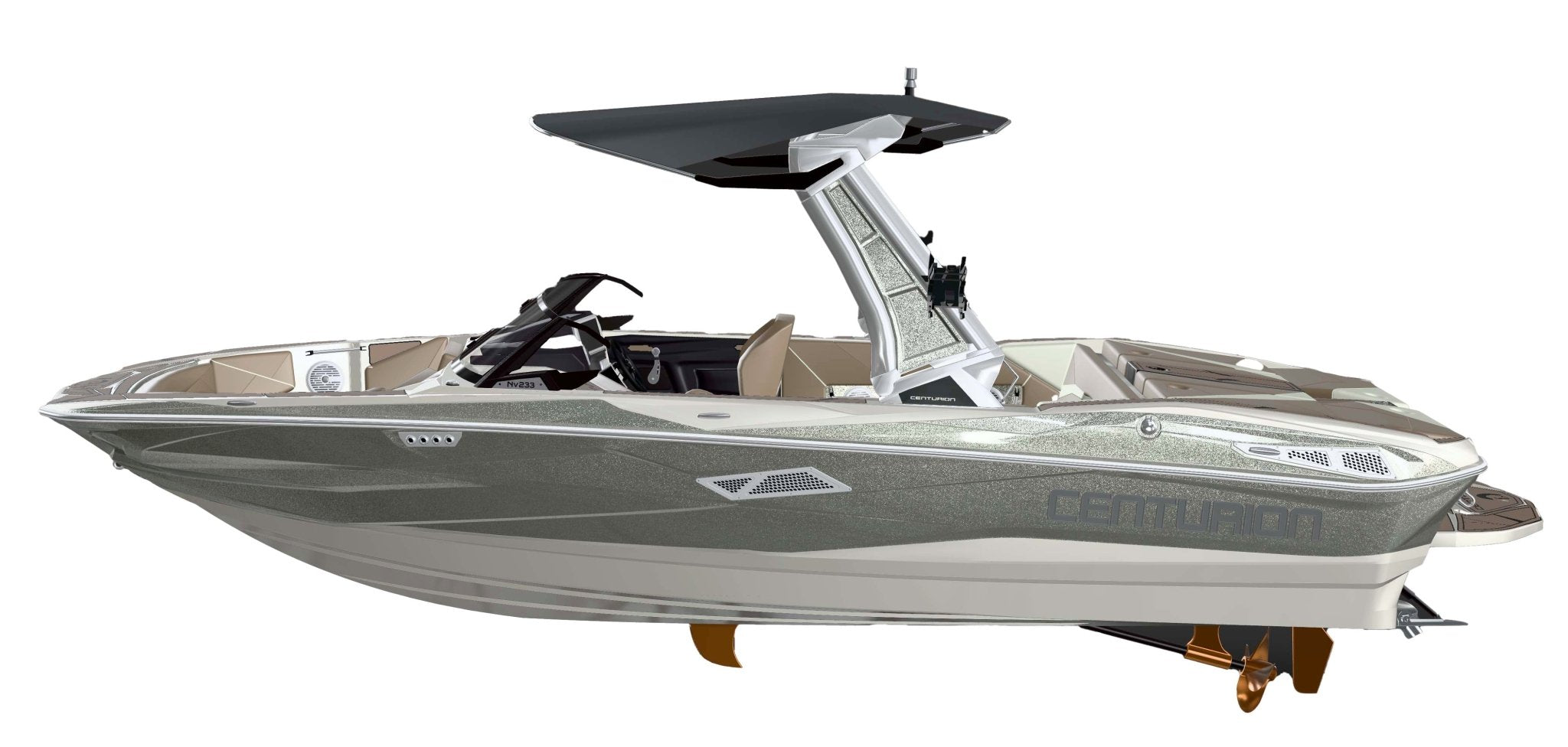 2026 Centurion NV233 - White / Olive Flake - BoardCo Boats