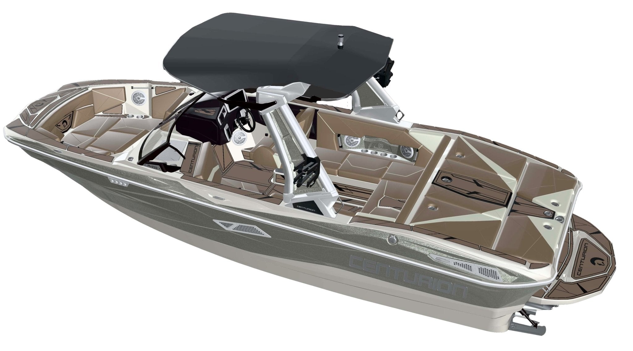 2026 Centurion NV233 - White / Olive Flake - BoardCo Boats