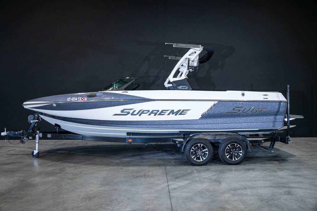 2017 Supreme S238 Gun Metal Flake White - BoardCo Boats