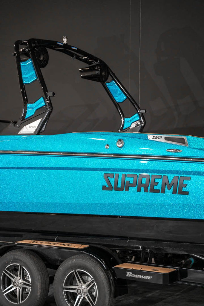 2023 Supreme S240 Bahama Blue Flake / Black - BoardCo Boats
