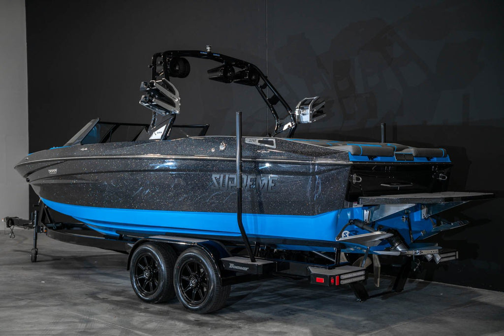 2023 Supreme S240 Black MF / Electric Blue - BoardCo Boats