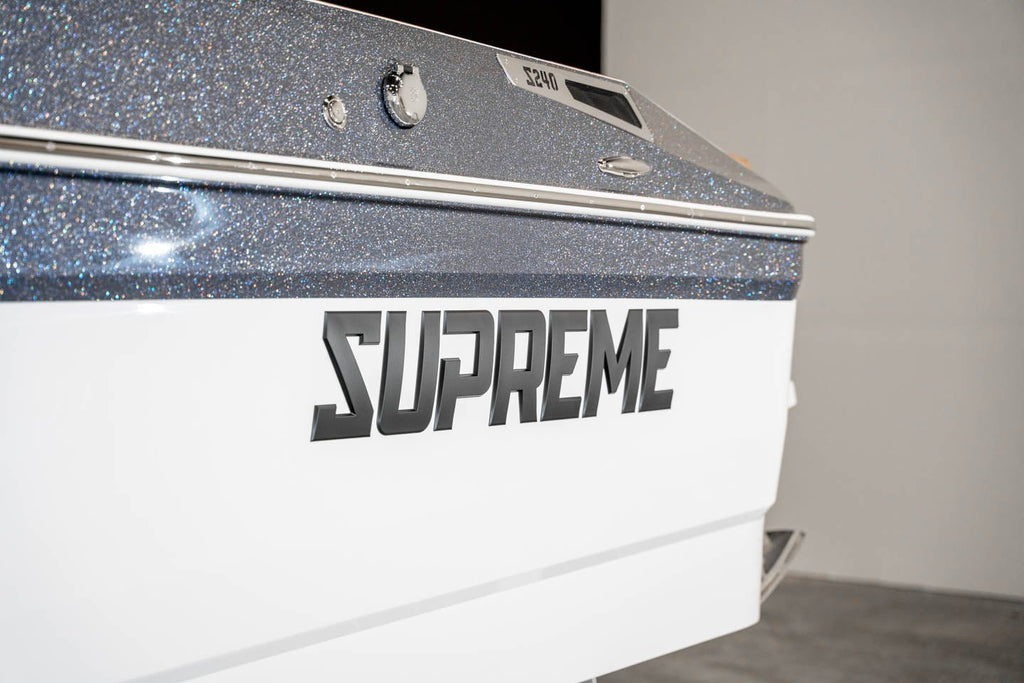 2023 Supreme S240 Gunmetal Flake / White - BoardCo Boats