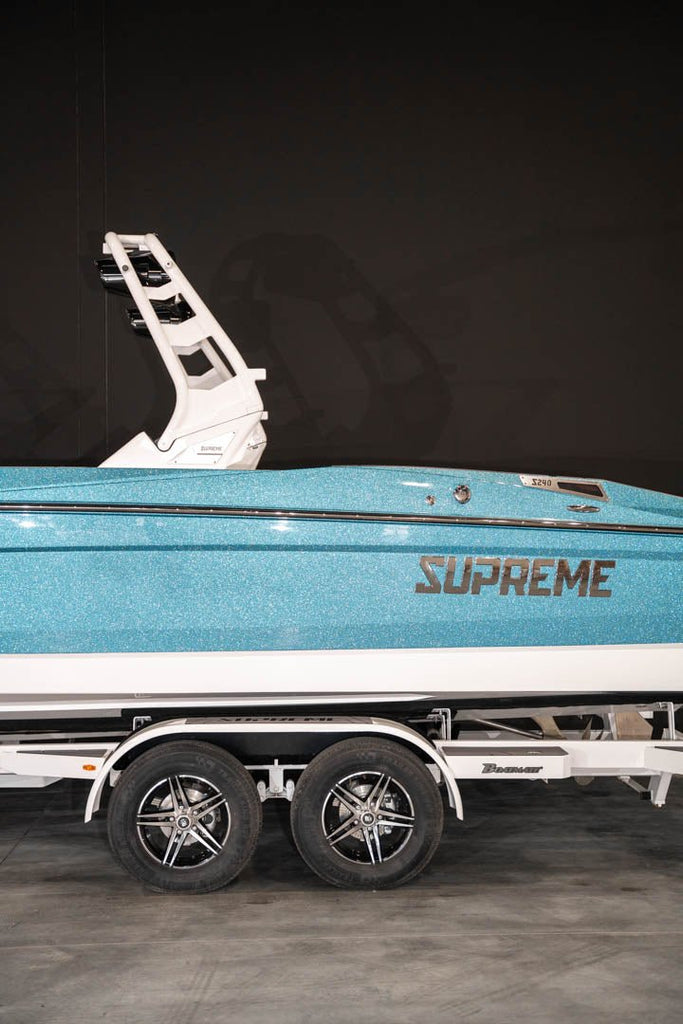 2023 Supreme S240 Sky Blue Flake / White - BoardCo Boats