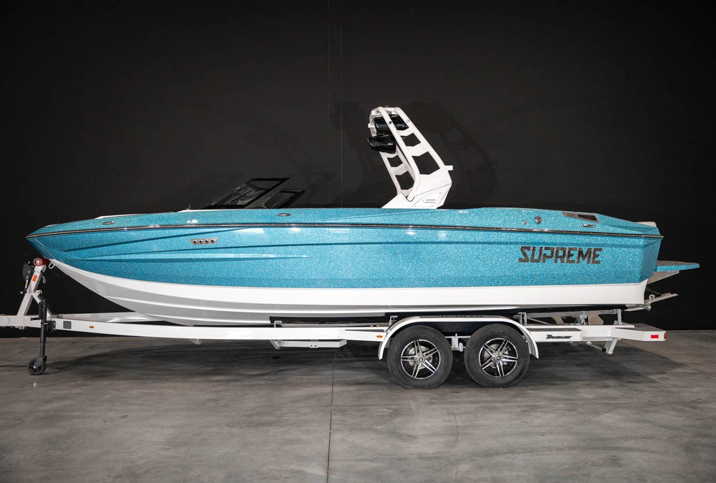 2023 Supreme S240 Sky Blue Flake / White - BoardCo Boats
